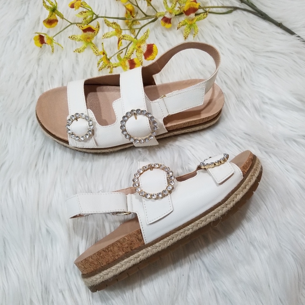 ADRIENNE VITTADINI Sport Espadrilles Sandals White Color SIZE 8 1/2 M.. - Picture 1 of 17